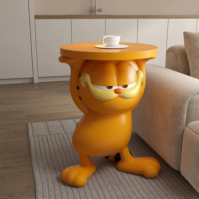 Orren Ellis Cartoon Resin Movable Garfield Cat Side Table Ornament